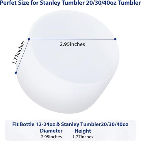 SHEEFLY 2 حزمة من أحذية السيليكون لستانلي 40 أونصة Quencher & Stanley Iceflow 20oz 30oz، غطاء حذاء من السيليكون لزجاجة المياه لكأس ستانلي متوافق مع ملحقات كأس ستانلي بهلوان العرض السفلي 2.95 بوصة in Kuwait