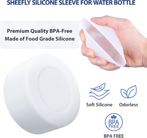 SHEEFLY 2 حزمة من أحذية السيليكون لستانلي 40 أونصة Quencher & Stanley Iceflow 20oz 30oz، غطاء حذاء من السيليكون لزجاجة المياه لكأس ستانلي متوافق مع ملحقات كأس ستانلي بهلوان العرض السفلي 2.95 بوصة in Kuwait