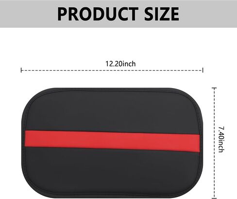 غطاء وحدة التحكم المركزية للسيارة من الجلد، غطاء مسند ذراع السيارة مخطط مرقع لحماية صندوق مسند ذراع السيارة وديكورات السيارة، ملحقات السيارة العالمية الداخلية تناسب السيارات وسيارات الدفع الرباعي والشاحنات (أسود/وردي) in Kuwait