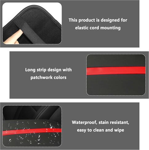 غطاء وحدة التحكم المركزية للسيارة من الجلد، غطاء مسند ذراع السيارة مخطط مرقع لحماية صندوق مسند ذراع السيارة وديكورات السيارة، ملحقات السيارة العالمية الداخلية تناسب السيارات وسيارات الدفع الرباعي والشاحنات (أسود/وردي) in Kuwait