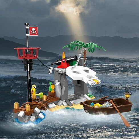 Treasure Island Pirates Building Sets, Compatible with Lego Sets, with Pirates Boat Toy Building Block, Gifts for Boys 6-10 Years Old, 232Pcs in Saudi Arabia