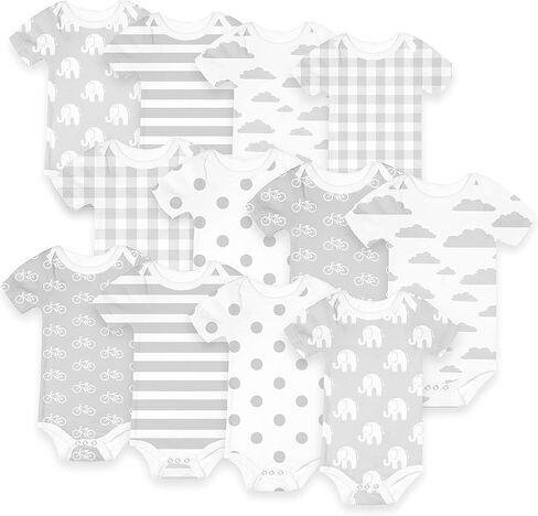 ملابس داخلية للأطفال من القطن بأكمام قصيرة، قطعة واحدة للأولاد والبنات، 12 قطعة، 0-24 شهرًا in Kuwait