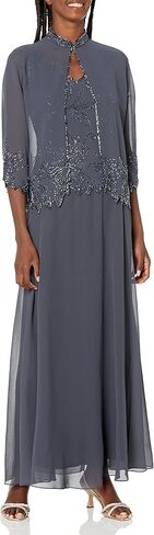 J Kara Women's Petite Beaded Long Jacket Dress Two Piece in Saudi Arabia