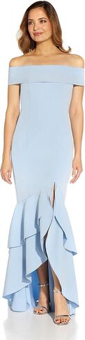 Adrianna Papell Women's Crepe Ruffle Gown in Saudi Arabia