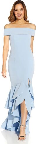 Adrianna Papell Women's Crepe Ruffle Gown in Saudi Arabia