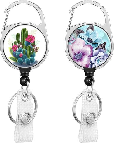 Badge Reel,Retractable Badge Holders with Swivel Belt Clip, Name ID Badge Clips Keychain for Office Worker Doctor Nurse Employee(3P Cute Elephant) in Saudi Arabia