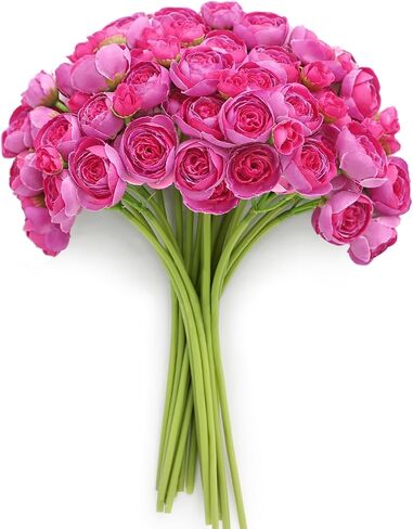 Alecono Ranunculus Artificial Flowers 𝟭𝟴 𝙋𝙘𝙨, Dusty Pink Faux Ranunculus Flowers for DIY Wedding Bouquets, Mini Artificial Ranunculus Flowers for Home Table Decorations in Saudi Arabia