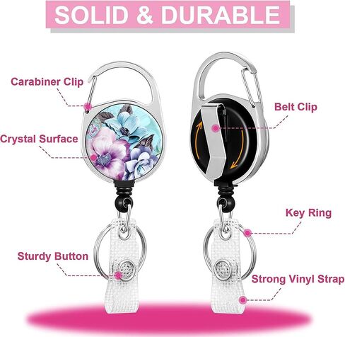 Badge Reel,Retractable Badge Holders with Swivel Belt Clip, Name ID Badge Clips Keychain for Office Worker Doctor Nurse Employee(3P Cute Elephant) in Saudi Arabia