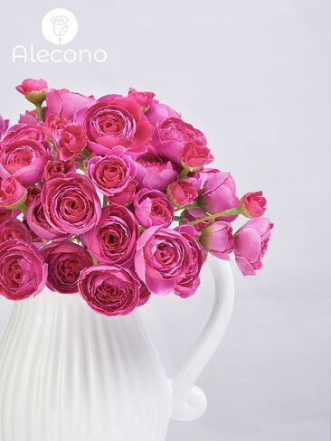 Alecono Ranunculus Artificial Flowers 𝟭𝟴 𝙋𝙘𝙨, Dusty Pink Faux Ranunculus Flowers for DIY Wedding Bouquets, Mini Artificial Ranunculus Flowers for Home Table Decorations in Saudi Arabia