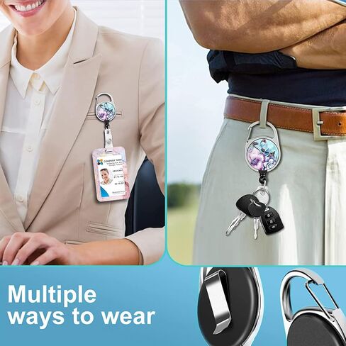Badge Reel,Retractable Badge Holders with Swivel Belt Clip, Name ID Badge Clips Keychain for Office Worker Doctor Nurse Employee(3P Cute Elephant) in Saudi Arabia