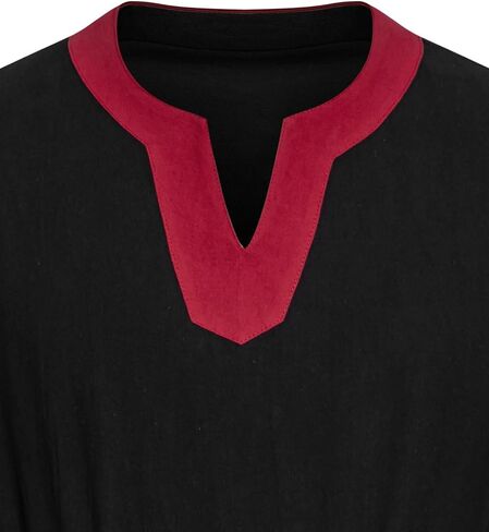 Men's Retro Pure Cotton Long Sleeves Tunic Shirts for Viking Medieval Renaissance Costume Without Belt in Saudi Arabia