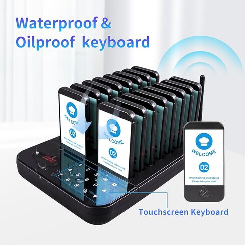 نظام الاتصال اللاسلكي بيجر للمطاعم، طنانات انتظار المطاعم مع فلاش اهتزاز الجرس، تذكير إغلاق، 16 جهاز استدعاء للضيوف لشاحنة الطعام، قاعة الطعام، الكنيسة، الحضانة، المقهى... in Kuwait