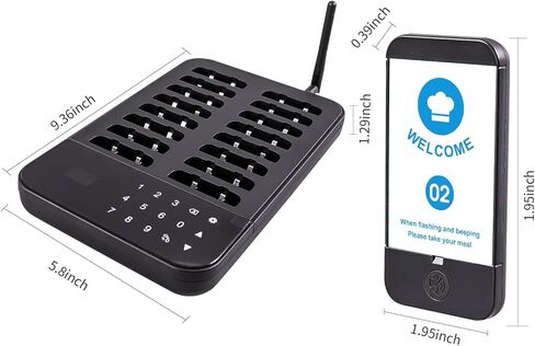 نظام الاتصال اللاسلكي بيجر للمطاعم، طنانات انتظار المطاعم مع فلاش اهتزاز الجرس، تذكير إغلاق، 16 جهاز استدعاء للضيوف لشاحنة الطعام، قاعة الطعام، الكنيسة، الحضانة، المقهى... in Kuwait