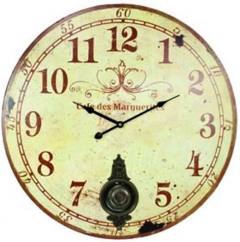 Large 23" Wall Clock with Pendulum ~ Antique French Provincial Style in Saudi Arabia