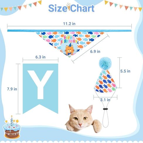 لوازم حفلات أعياد الميلاد للقطط من بينجبيت، ديكورات حفلات أعياد الميلاد بطابع قطة جميلة مع قبعة عيد ميلاد للقطط، باندانا، لافتة عيد ميلاد، بالونات حروف مواء للقطط والكلاب الصغيرة والجرو الصغير in Kuwait