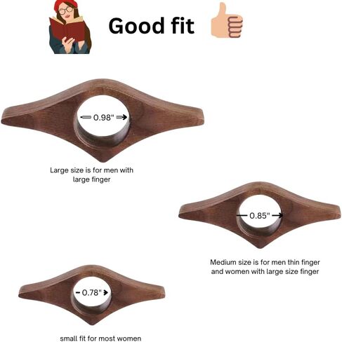 Book Page Holder for Reading Thumb-Handmade Walnut Book Accessories-Reading Everywhere-Convenient Reading in Bed,Travel or Study-Nice idea for Gifts-Gift for Book Lover. (Large, Dark Walnut) in Kuwait