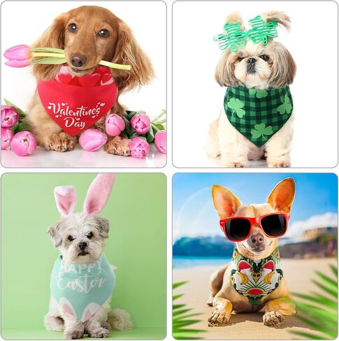 50 قطعة من عصابات الكلاب للعطلات والهالوين الوطني وعيد الشكر وعيد الميلاد ورأس السنة وعيد الميلاد والصيف وعيد الفصح ماردي غرا وعيد القديس باتريك للحيوانات الأليفة ووشاح كبير للكلاب الصغيرة والمتوسطة والكبيرة والحيوانات الأليفة والقطط in Kuwait