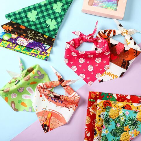 50 قطعة من عصابات الكلاب للعطلات والهالوين الوطني وعيد الشكر وعيد الميلاد ورأس السنة وعيد الميلاد والصيف وعيد الفصح ماردي غرا وعيد القديس باتريك للحيوانات الأليفة ووشاح كبير للكلاب الصغيرة والمتوسطة والكبيرة والحيوانات الأليفة والقطط in Kuwait