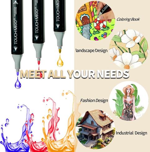 Alcohol Markers, 80-Color Double Tipped Art Marker Set for Artist Adults Coloring Illustrations Ideal for Book Painting and Card Making Includes Case for Easy Storage markers for adult coloring books in Saudi Arabia