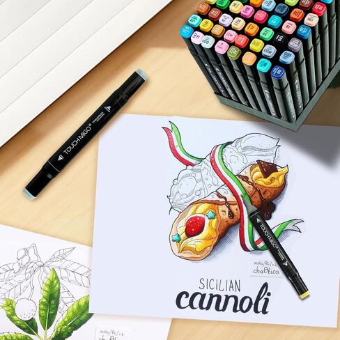 Alcohol Markers, 80-Color Double Tipped Art Marker Set for Artist Adults Coloring Illustrations Ideal for Book Painting and Card Making Includes Case for Easy Storage markers for adult coloring books in Saudi Arabia