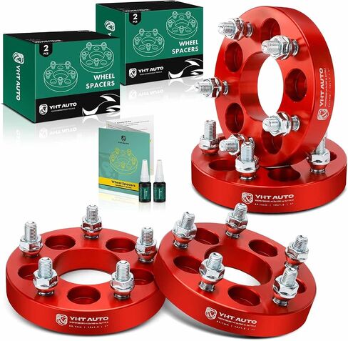 YHTAUTO 4PCS 5x100 to 5x114.3 Wheel Adapters 1 inch Fits Sebring, Camry, Corolla, Prius, Matrix, Cavalier, tC, xD, 5x100 to 5x4.5 5 Lug Spacers w/ 12x1.5 & 12.9 Grade Studs, 64.1mm Hub Bore in Saudi Arabia