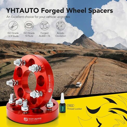 YHTAUTO 4PCS 5x100 to 5x114.3 Wheel Adapters 1 inch Fits Sebring, Camry, Corolla, Prius, Matrix, Cavalier, tC, xD, 5x100 to 5x4.5 5 Lug Spacers w/ 12x1.5 & 12.9 Grade Studs, 64.1mm Hub Bore in Saudi Arabia