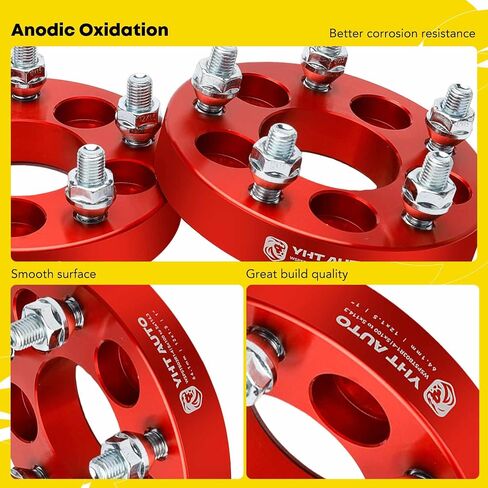 YHTAUTO 4PCS 5x100 to 5x114.3 Wheel Adapters 1 inch Fits Sebring, Camry, Corolla, Prius, Matrix, Cavalier, tC, xD, 5x100 to 5x4.5 5 Lug Spacers w/ 12x1.5 & 12.9 Grade Studs, 64.1mm Hub Bore in Saudi Arabia