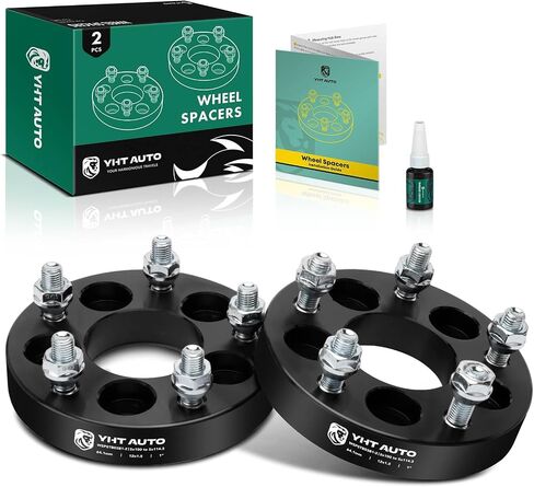 YHTAUTO 4PCS 5x100 to 5x114.3 Wheel Adapters 1 inch Fits Sebring, Camry, Corolla, Prius, Matrix, Cavalier, tC, xD, 5x100 to 5x4.5 5 Lug Spacers w/ 12x1.5 & 12.9 Grade Studs, 64.1mm Hub Bore in Saudi Arabia
