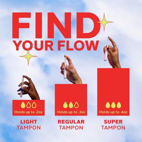 August Organic Cotton Tampons, Regular tampons, BPA Free Long Applicators, Non-Toxic Organic tampons, Fragrance-Free, Chlorine-Free, Hypoallergenic, 16 Count in Kuwait