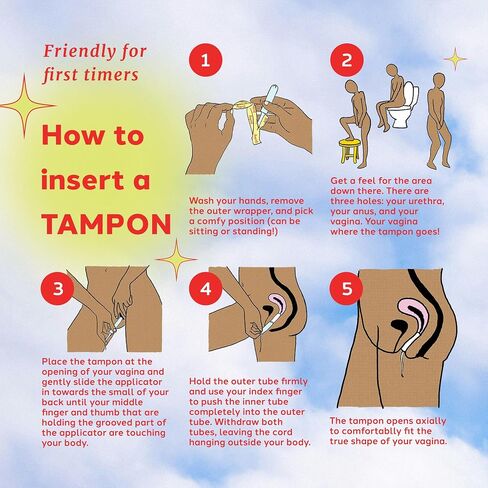 August Organic Cotton Tampons, Regular tampons, BPA Free Long Applicators, Non-Toxic Organic tampons, Fragrance-Free, Chlorine-Free, Hypoallergenic, 16 Count in Kuwait