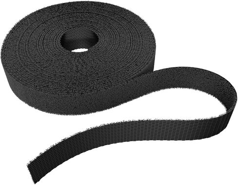 KabelDirekt - شريط أشرطة لاصقة وحلقة - 16.4 قدم × 0.49 بوصة - مقطوع حسب الحجم، قابل لإعادة الاستخدام (لفة شريط لاصق وحلقة، كابلات متعددة الاستخدام، وحزمة وآمنة ومجموعة كاملة أخرى، أسود) in Kuwait