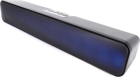 Riptunes Portable Bluetooth Sound Bar with 6 Changing LED Lights, Built-in Mic, Dynamic RGB Stereo Speaker for Desktop/Laptop/Phone/TV, Compatible w/USB/Micro-SD/AUX Line-in - Black in Saudi Arabia