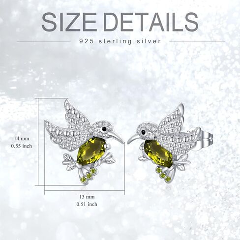 POPKIMI Hummingbird Gifts Hummingbird Earring S925 Sterling Silver Hummingbird Earrings Hummingbird Jewelry Birthday Gifts for Teen Girls Daughter Granddaughter in Saudi Arabia