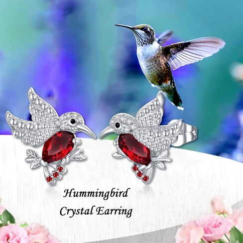 POPKIMI Hummingbird Gifts Hummingbird Earring S925 Sterling Silver Hummingbird Earrings Hummingbird Jewelry Birthday Gifts for Teen Girls Daughter Granddaughter in Saudi Arabia
