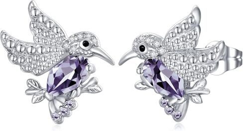 POPKIMI هدايا الطائر الطنان حلق الطائر الطنان S925 الفضة الاسترليني أقراط الطائر الطنان مجوهرات الطائر الطنان هدايا عيد ميلاد للفتيات المراهقات ابنة حفيدة in Kuwait