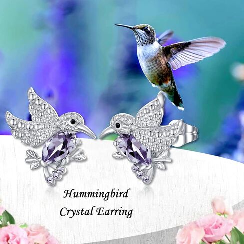 POPKIMI هدايا الطائر الطنان حلق الطائر الطنان S925 الفضة الاسترليني أقراط الطائر الطنان مجوهرات الطائر الطنان هدايا عيد ميلاد للفتيات المراهقات ابنة حفيدة in Kuwait