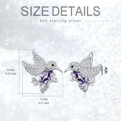 POPKIMI هدايا الطائر الطنان حلق الطائر الطنان S925 الفضة الاسترليني أقراط الطائر الطنان مجوهرات الطائر الطنان هدايا عيد ميلاد للفتيات المراهقات ابنة حفيدة in Kuwait