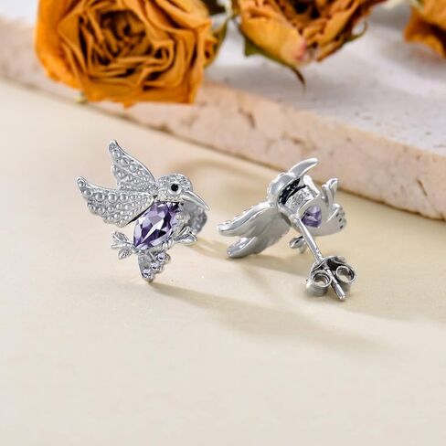 POPKIMI هدايا الطائر الطنان حلق الطائر الطنان S925 الفضة الاسترليني أقراط الطائر الطنان مجوهرات الطائر الطنان هدايا عيد ميلاد للفتيات المراهقات ابنة حفيدة in Kuwait