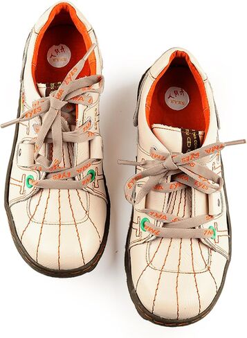 TMA EYES Women's Casual Hook and Loop Breathable Leather Sneaker in Saudi Arabia