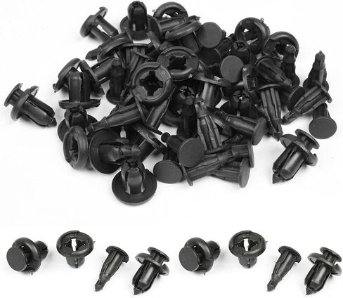 uxcell 50 x 10mm Hole Plastic Rivets Fastener Push Fastener Clips Black for Car Auto Bumper Fender in Saudi Arabia