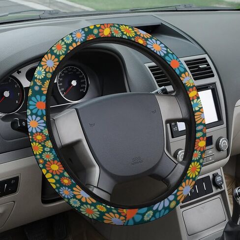 Steering Wheel Cover Frog Puerto Rico Flag Universal Frog Puerto Rico Flag Car Steering Wheel Elasticity Protector Non Slip Car Wrap Cover for Women Men Girls 15ich Fit Cars Truck SUV in Saudi Arabia
