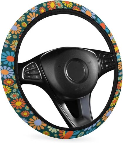 Steering Wheel Cover Frog Puerto Rico Flag Universal Frog Puerto Rico Flag Car Steering Wheel Elasticity Protector Non Slip Car Wrap Cover for Women Men Girls 15ich Fit Cars Truck SUV in Saudi Arabia