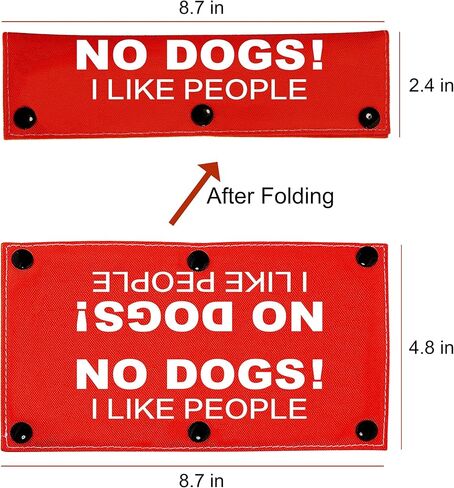 No Dogs I Like People 2 Set Funny Red and Black Dog Leash Sleeve Wrap -Hanging ID Patch Tag - Pet Birthday Gift - Gift for Dog Owner and Lover in Kuwait
