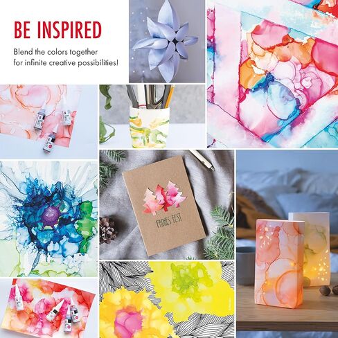 مجموعة حبر كحول مارابو - مجموعة حبر كحول 15 لونًا، أحبار 20 مل - حبر كحول أساسي ومعدني لفن راتنجات الإيبوكسي والأكواب وأطباق بيتري وورق طلاء الكحول والأكواب وصبغة الراتنج - إصدار 2021 in Kuwait