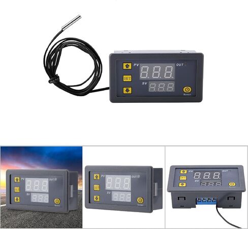 12 فولت 20 أمبير W3230 LCD مؤقت رقمي W3230 جهاز تحكم رقمي في درجة الحرارة مقياس الحرارة 12 فولت 24 فولت 220 فولت مستشعر مفتاح ترموستات رقمي مع شاشة LED (12 فولت أحمر وأزرق) in Kuwait