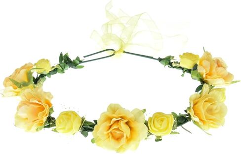 June Bloomy Rose Flower Headband Women Floral Crown Wreath Photo Prop (Purple) in Saudi Arabia