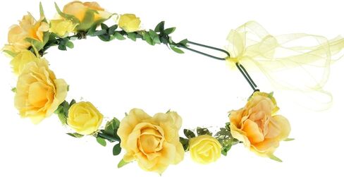 June Bloomy Rose Flower Headband Women Floral Crown Wreath Photo Prop (Purple) in Saudi Arabia