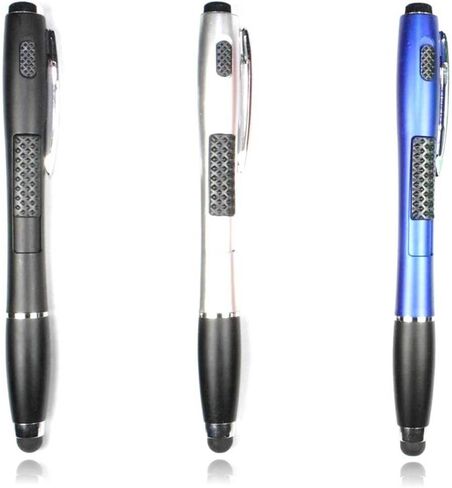 Stylus [4 Pcs], 3-in-1 Universal Touch Screen Stylus + Ballpoint Pen + LED Flashlight for Smartphones Tablets [Black + Silver + Red + Blue] in Saudi Arabia
