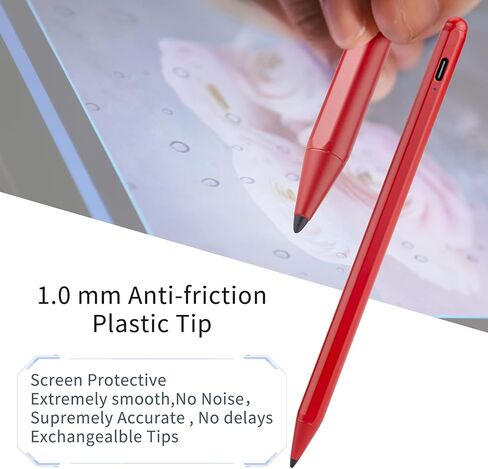 قلم لجهاز iPad Pencil الجيل العاشر/التاسع/الثامن 10.2 بوصة، قلم نشط برأس رفيع 1.5 مم متوافق مع قلم Apple Pencil لقلم iPad 10.2 بوصة 10/9/8 للرسم والرسم باللون الوردي in Kuwait