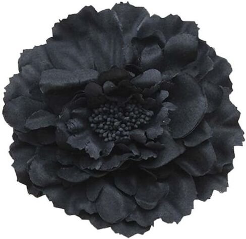 دبوس شعر نسائي بوهيميا من زهور الفاوانيا ومشبك شعر على شكل زهرة لحفلات السفر والمهرجانات (أسود وبرتقالي وأرجواني داكن) in Kuwait